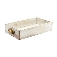 White Wash Wooden Food Display Drawer